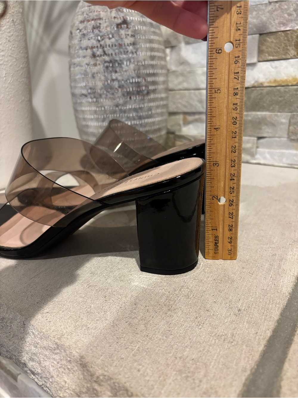 Chinese Laundry Clear Chunky Heel Slide Sandals - Picture 11 of 12